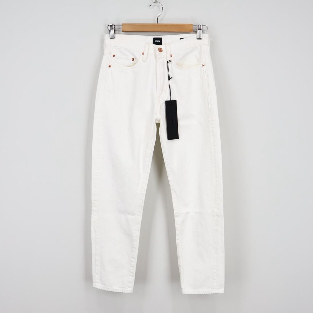 Edwin Hana Classic Straight Crop Button Fly Denim Jean White Noise Size 25 NWT